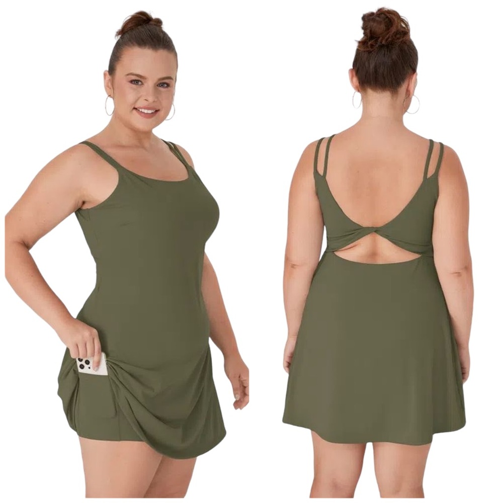 NWT HALARA Everyday Cloudful Double Straps 2-Piece Plus Size Activity Dress 1X